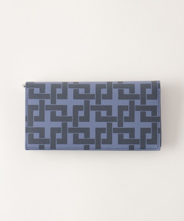 MIYABIYA La quoh with kirakaracho 角つなぎ プリントレザー 長財布 瑠璃紺（ネイビー）