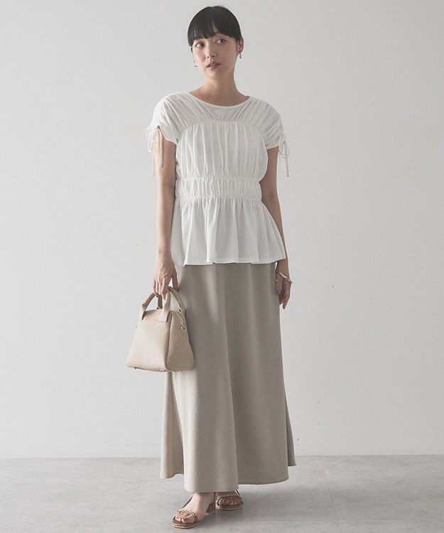 AMERICAN HOLIC 【予約】シャーリングショルダーリボンプルオーバー Off White