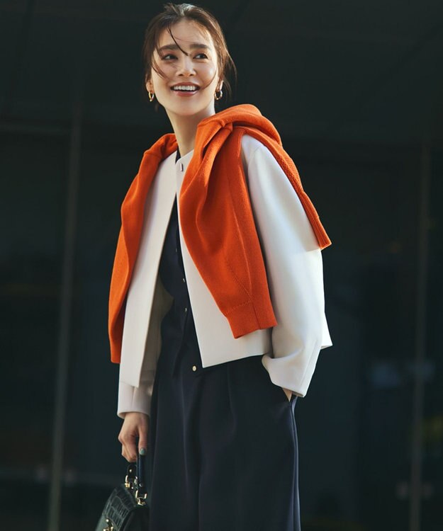 23区 【VERYコラボ】ストレッチトリプルクロス ノーカラージャケット ベージュ系