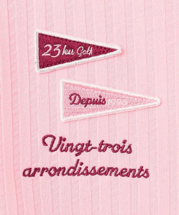 23区GOLF 【WOMEN】【吸水速乾/UVカット】サッカーポロシャツ ピンク系