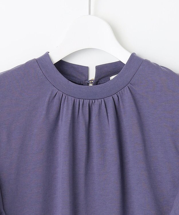 Feroux 【UVケア】スタンドカラーフレアスリーブ Ｔシャツ パープル系