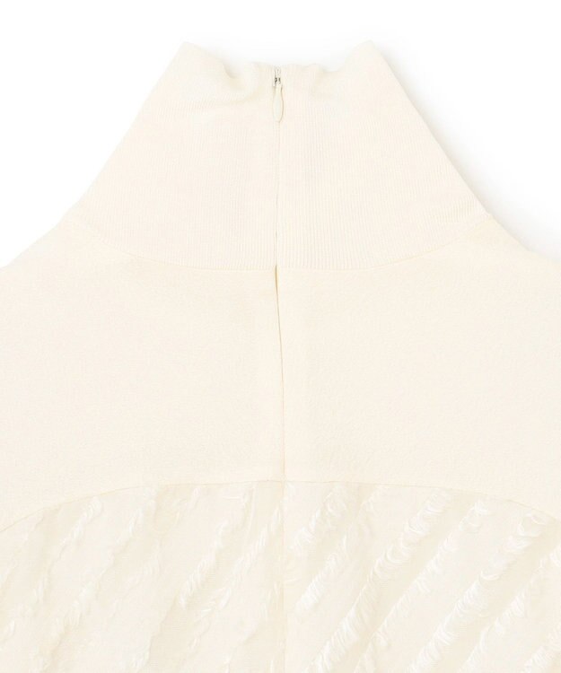 BEIGE， 【洗える】BANKSIA / ニットコンビカットジャカードブラウス Meringue