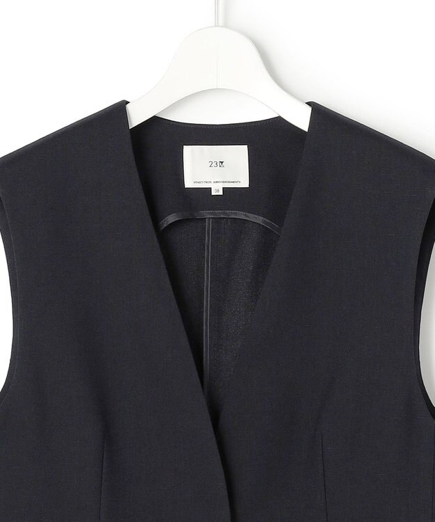 23区 【先行予約】アイアスマットストレッチ ノーカラージレ ネイビー系