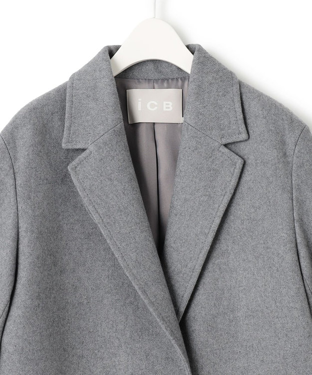 ICB ウールライトメルトン チェスターコート ミディアムグレー系