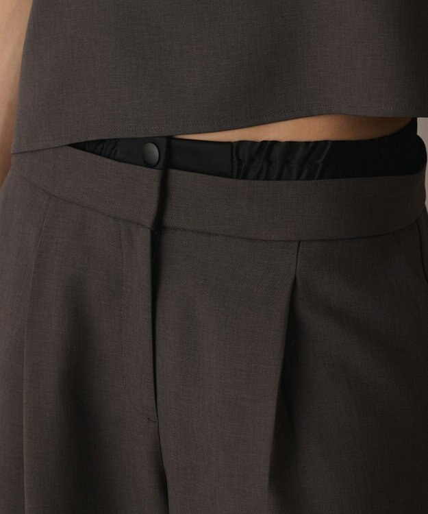 GRACE CONTINENTAL キャミ付レイヤードパンツ チャコール