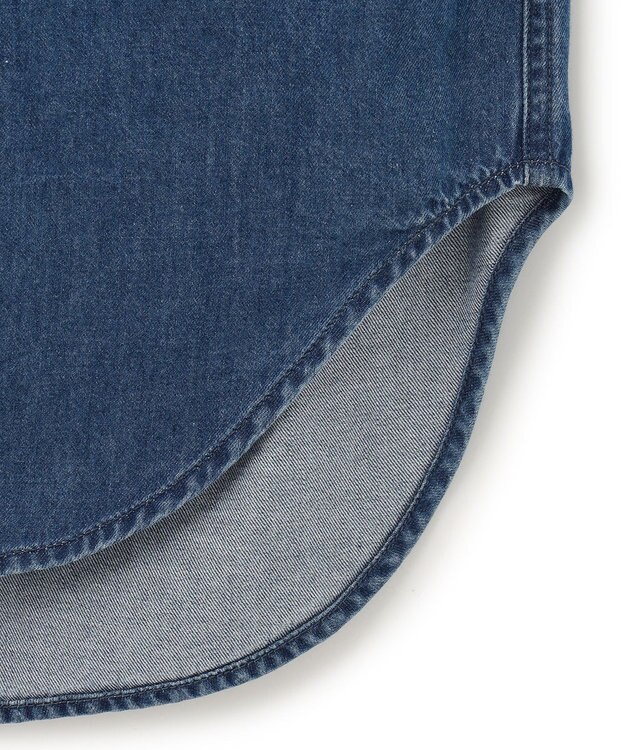 23区 【洗える】23区DENIM ライトダンガリー シャツ ワンピース インディゴ