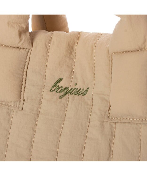 UNBILLION 【テレビ ドラマ着用アイテム】カシュカシュ cachecache / 親子キルティング刺繍トートバッグ ベージュ