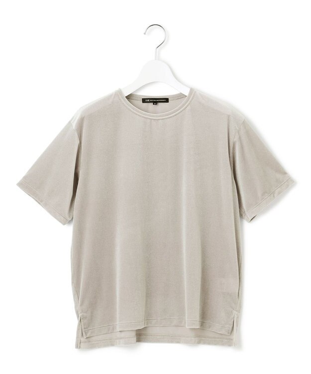 23区 【洗える】シアーベロア リラックス Tシャツ ライトグレー系