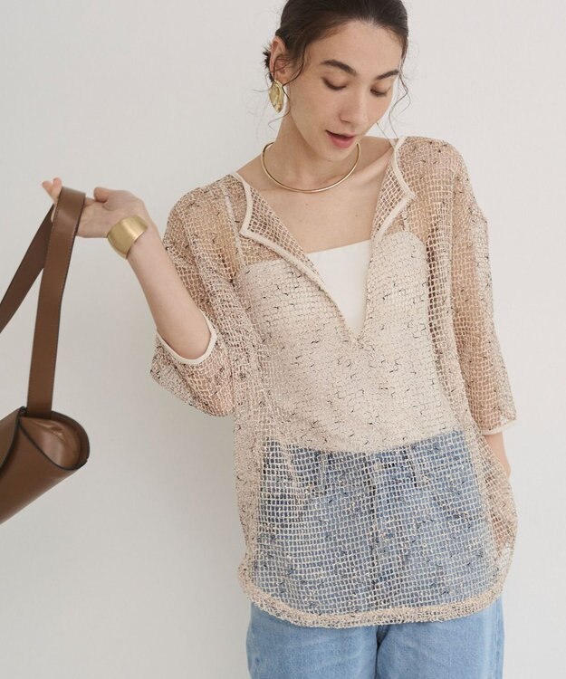 WEGO 【ANGIE VINTAGE】メッシュスキッパープルオーバー ナチュラル