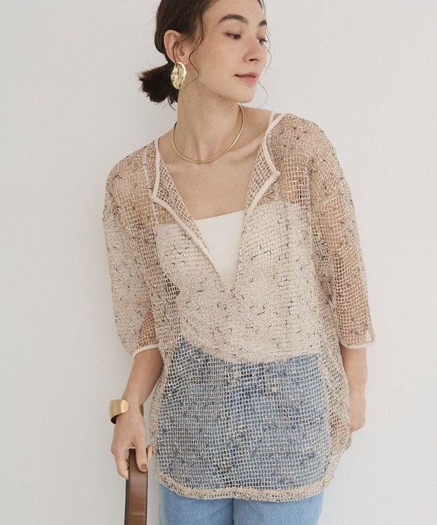 WEGO 【ANGIE VINTAGE】メッシュスキッパープルオーバー ナチュラル