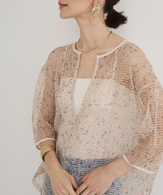 WEGO 【ANGIE VINTAGE】メッシュスキッパープルオーバー ナチュラル