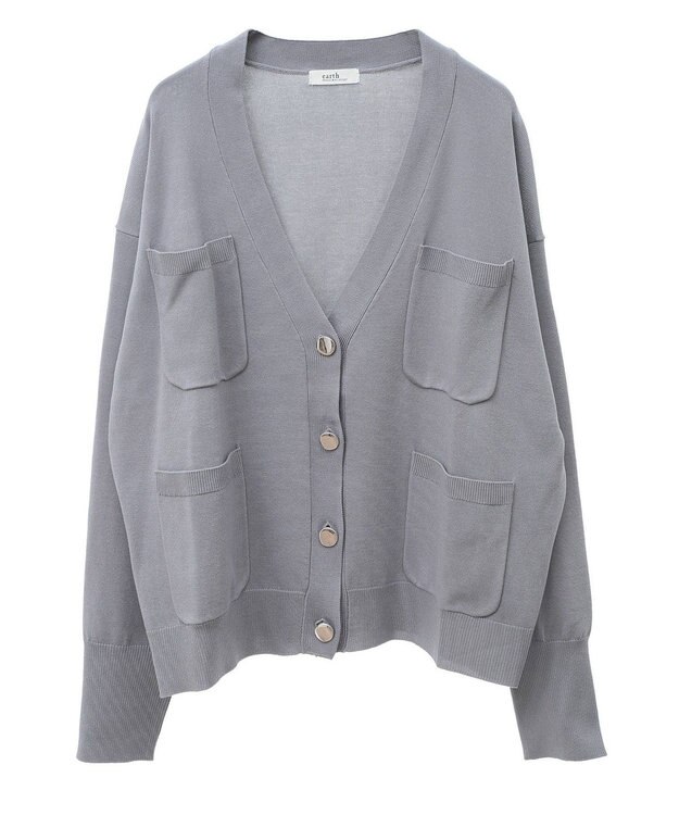earth music&ecology メニーポケットカーディガン Gray