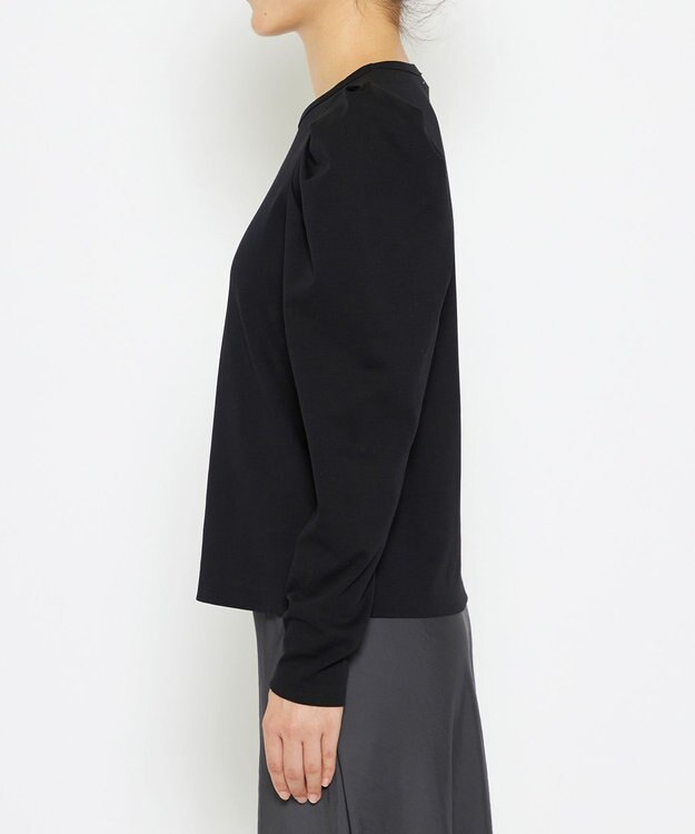 uncrave 【UVケア・接触冷感】ダブルフェイスジャージー ボリュームスリーブ カットソー(長袖)（uncrave STANDARD） ブラック