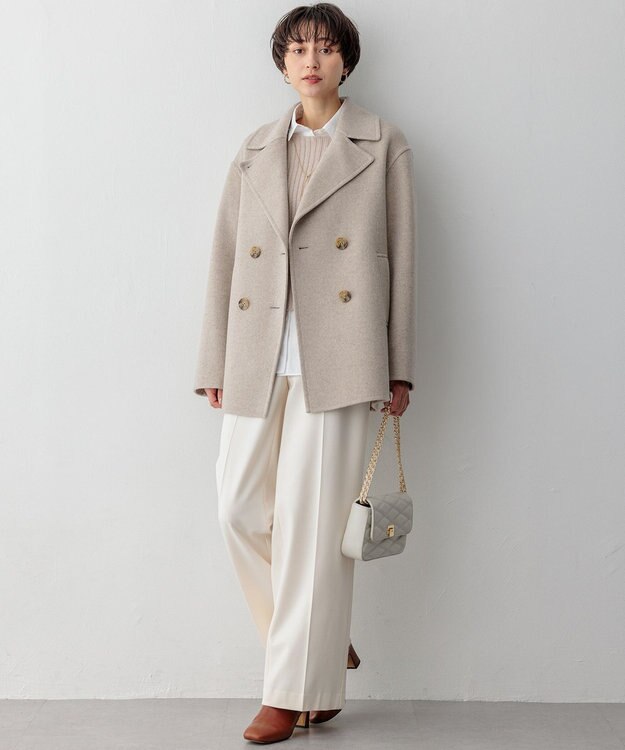 23区 【滝沢眞規子さん着用】MANTECOPureリバー Pコート ベージュ系