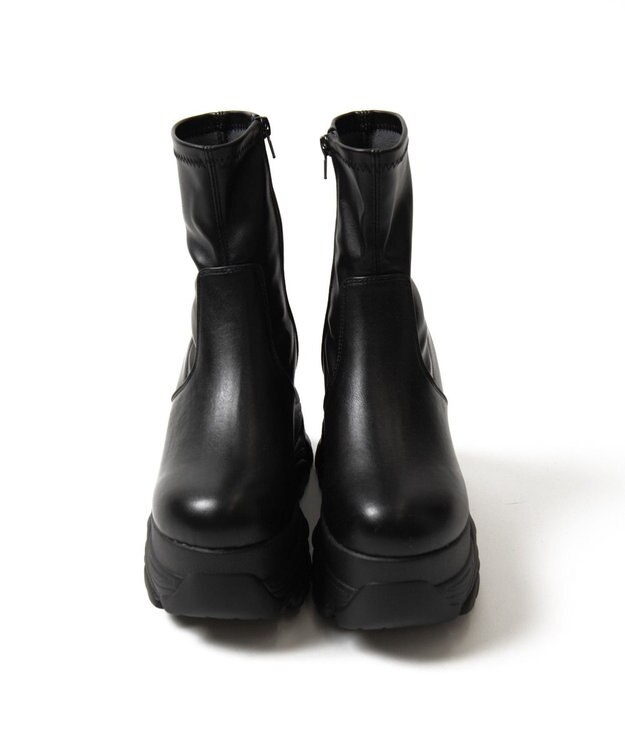 WEGO 厚底ボリュームスニーカーソールショートブーツ ブラック