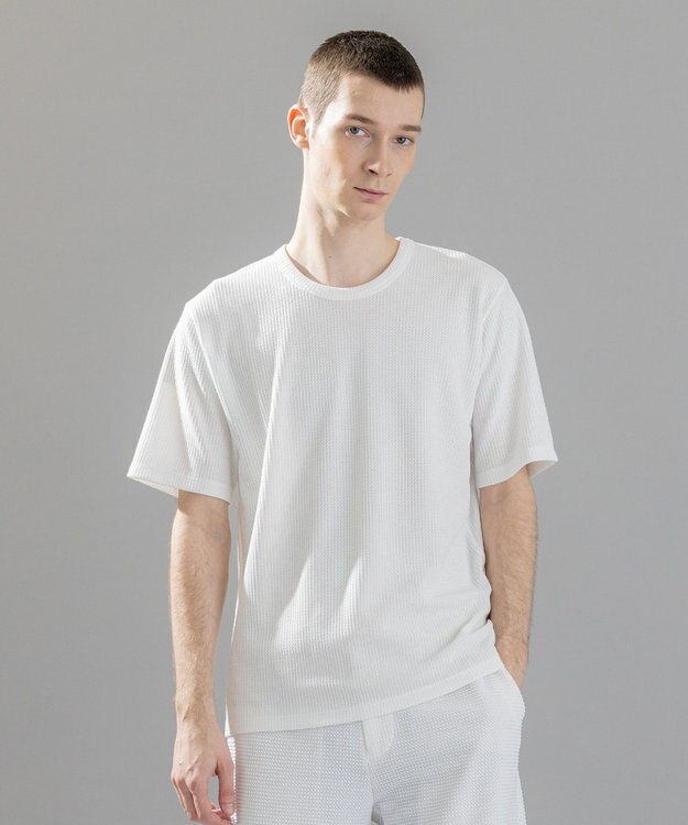 JOSEPH HOMME 新素材【清涼感】メランジクロスジャージー　クルーネックカットソー ホワイト系