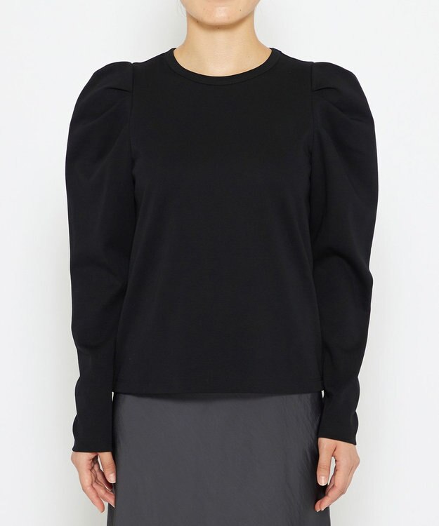 uncrave 【UVケア・接触冷感】ダブルフェイスジャージー ボリュームスリーブ カットソー(長袖)（uncrave STANDARD） ブラック