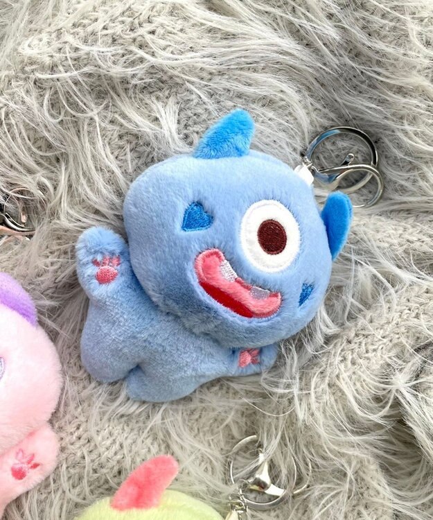 WEGO ハッピーモンスターぬいぐるみキーホルダー ブルー
