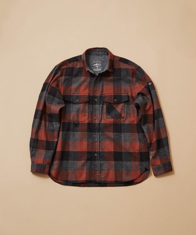 JOSEPH ABBOUD MOUNTAIN 【UNISEX】オーガニックマウンテン ネルシャツ オレンジ系4