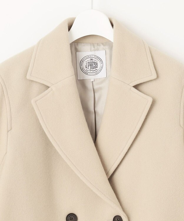 J.PRESS LADIES Jackal 140s ソフトメルトン Pコート ベージュ系