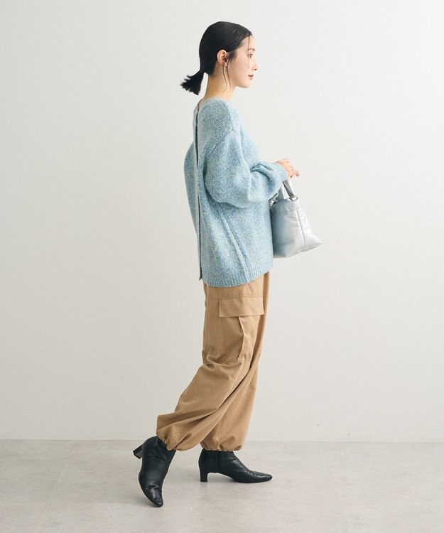 Green Parks ２ＷＡＹメランジＭＩＸニットプルオーバー Sax