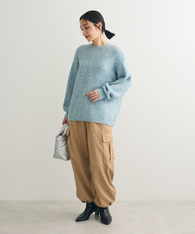 Green Parks ２ＷＡＹメランジＭＩＸニットプルオーバー Sax