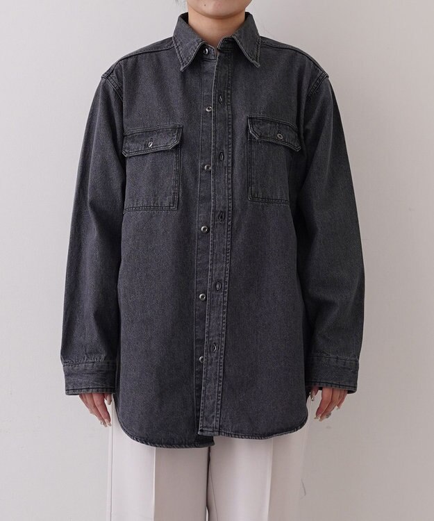 オ*ス様 ★坪田さん×woadblue デニムCPOシャツジャケット　グレー 坪田あさみさんコラボ＞CPOデニムジャケット グレー / woadblue