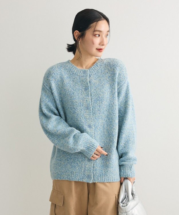 Green Parks ２ＷＡＹメランジＭＩＸニットプルオーバー Sax