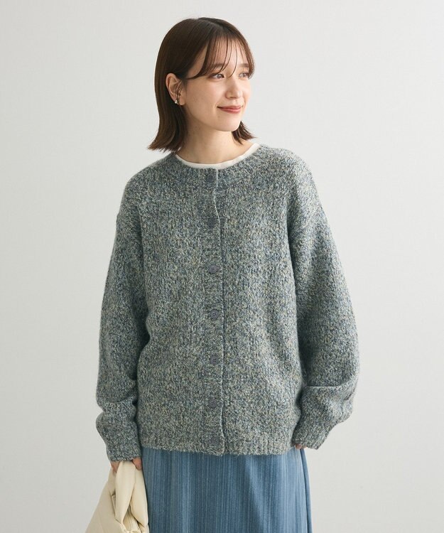 Green Parks ２ＷＡＹメランジＭＩＸニットプルオーバー Navy