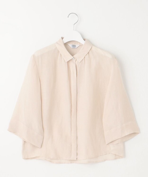 J.PRESS LADIES 【洗える】シアーリネン ブラウス ベージュ系