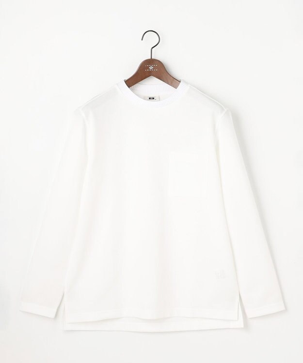 JOSEPH ABBOUD 【JAPANファブリック・日本縫製・清涼】ミラノリブWフェイス長袖Tシャツ ホワイト系