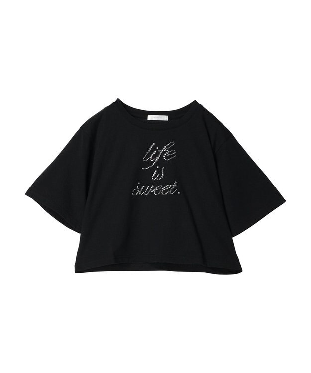 Green Parks ・ｓｗｉｎｇ　ｂｙ　ラインストーンロゴショートＴＥＥ Black