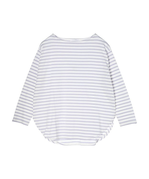 Green Parks ラウンドボーダーリラックスプルオーバー Purple