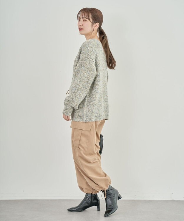 Green Parks ２ＷＡＹメランジＭＩＸニットプルオーバー Brown