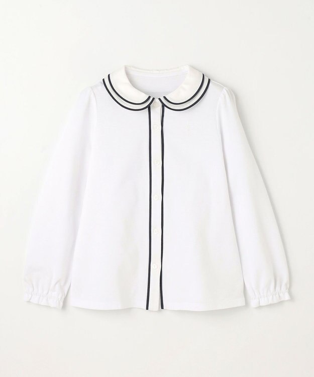 組曲 KIDS 【110-140㎝】ダブルカラー ブラウス オフホワイト系