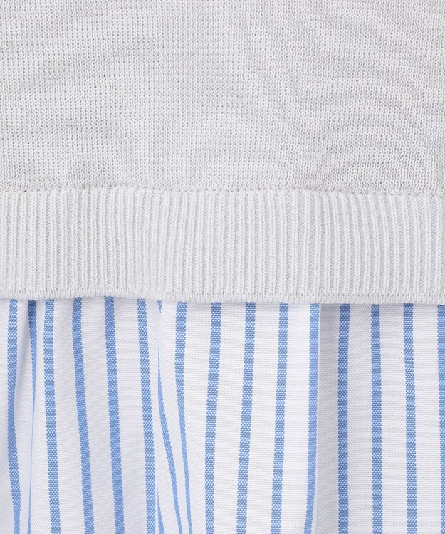 自由区 【洗える】ハイツイストコットンアセテート バックデザイン プルオーバーニット ライトグレー系1