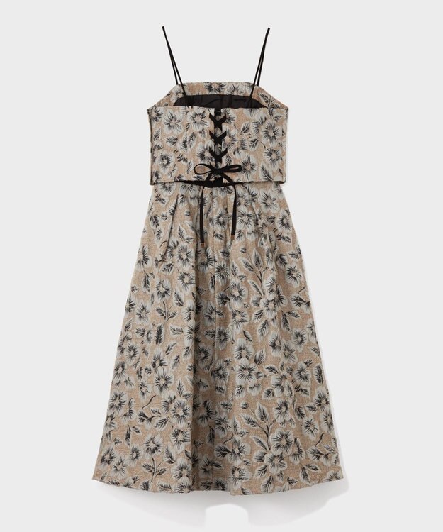 GRACE CONTINENTAL ボタニカルセパレートドレス グレー