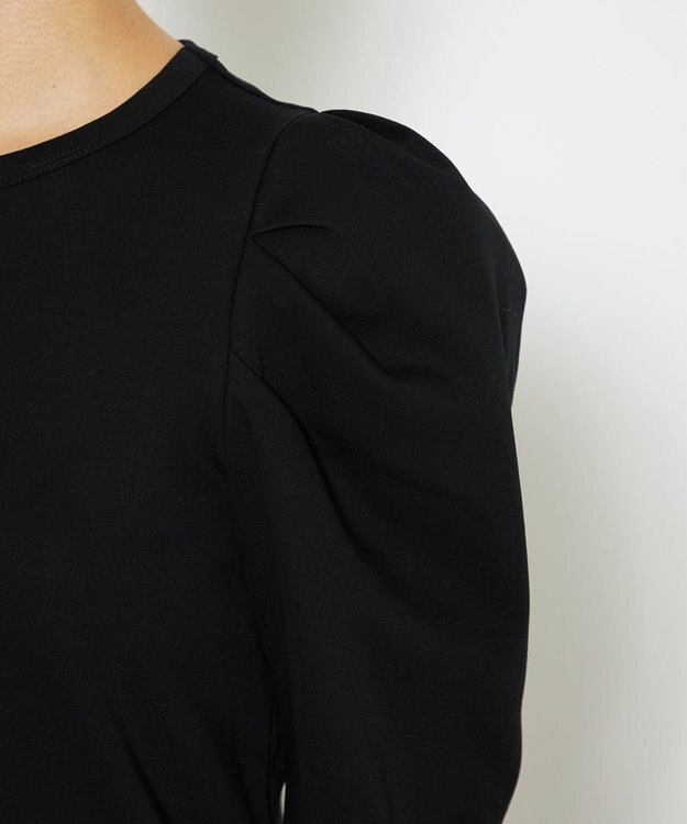 uncrave 【UVケア・接触冷感】ダブルフェイスジャージー ボリュームスリーブ カットソー(長袖)（uncrave STANDARD） ブラック