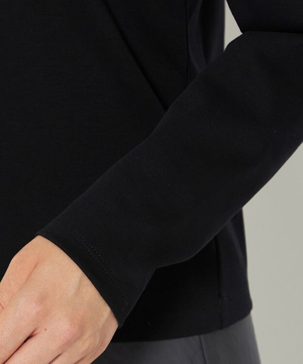 uncrave 【UVケア・接触冷感】ダブルフェイスジャージー ボリュームスリーブ カットソー(長袖)（uncrave STANDARD） ブラック