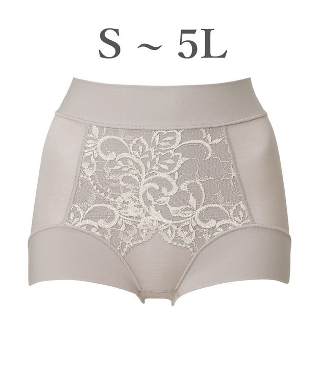 BRADELIS New York 【BRADELIS NewYork peace】綿混フィットレースショーツ25 深め 補正下着 ヒップアップ 美尻 グレージュ