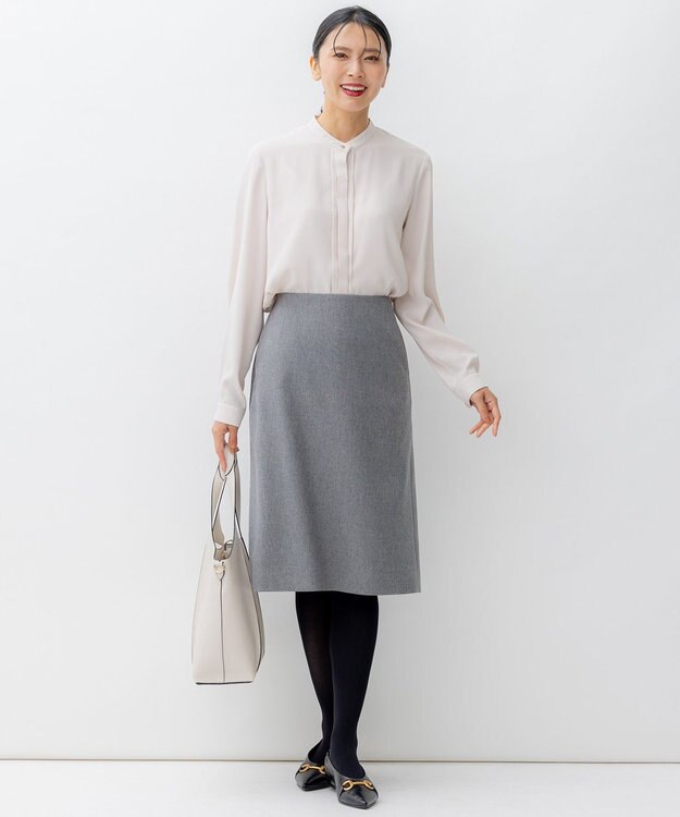 23区 【洗える】バックサテンアムンゼン ブラウス ピンクベージュ系