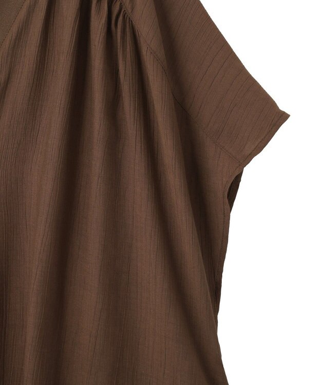 Green Parks フレンチスリーブリブドッキングシャツ Brown