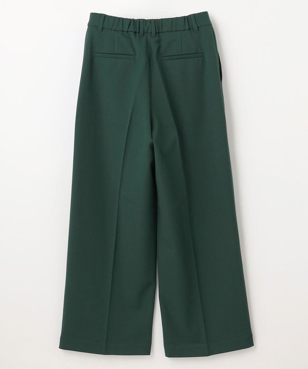 ANY L 【洗濯機可/ストレッチ/ウエストゴム/裏起毛】マルチファンクションストレッチワイドパンツ グリーン