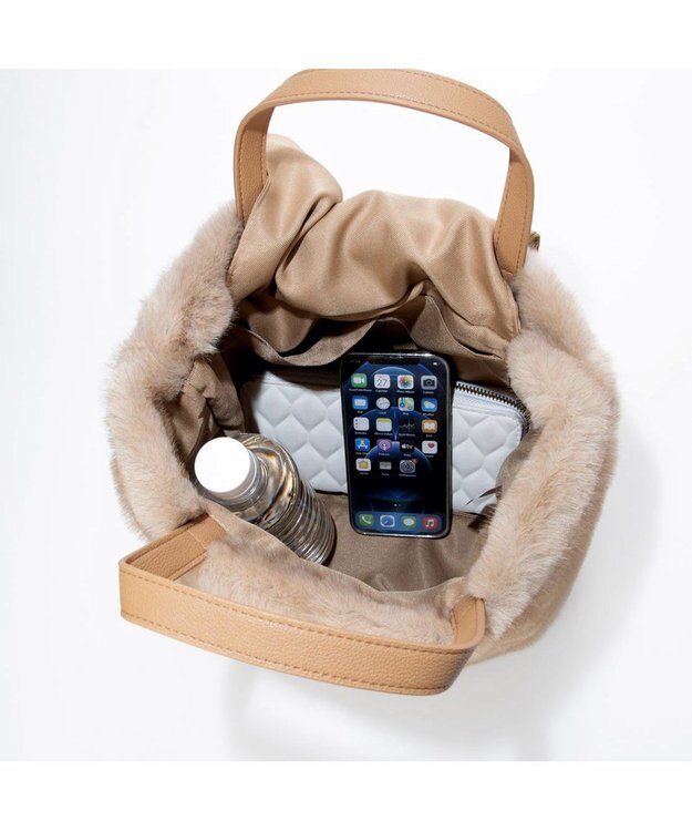 UNBILLION カシュカシュ cachecache / ミンク風ファーシンプルトート ベージュ