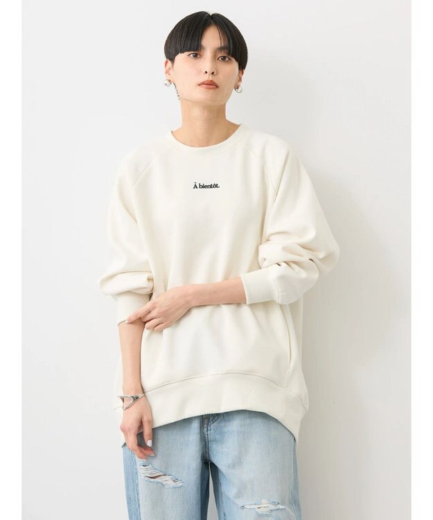 AMERICAN HOLIC バックＺＩＰロゴ刺繍ポンチチュニック Off White