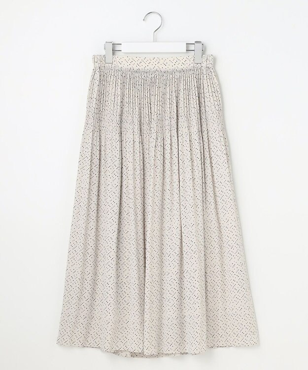 自由区 L 【17号サイズまで展開・カタログ掲載・セットアップ対応】ライトサテンプリーツ スカートⅡ ベージュ×ブラック