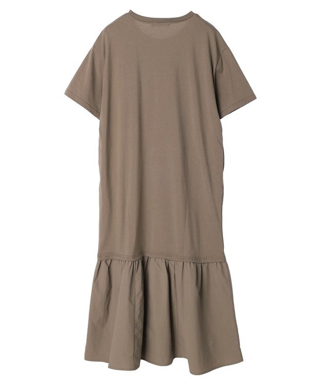 Green Parks 裾切り替えＴＥＥワンピース Black