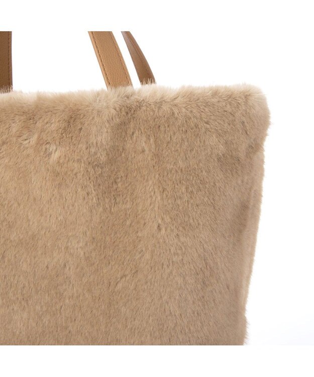 UNBILLION カシュカシュ cachecache / ミンク風ファーシンプルトート ベージュ