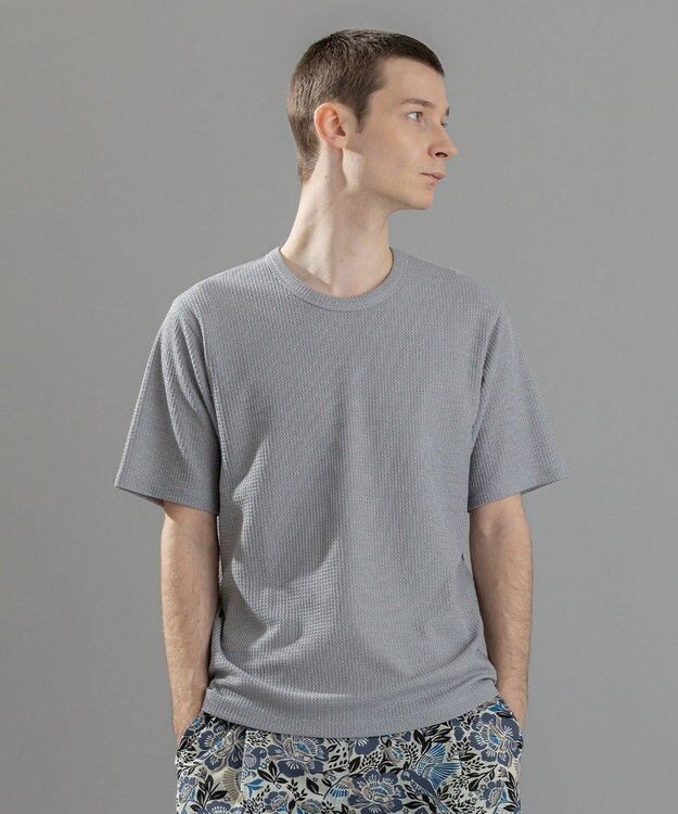 JOSEPH HOMME 新素材【清涼感】メランジクロスジャージー　クルーネックカットソー ライトグレー系