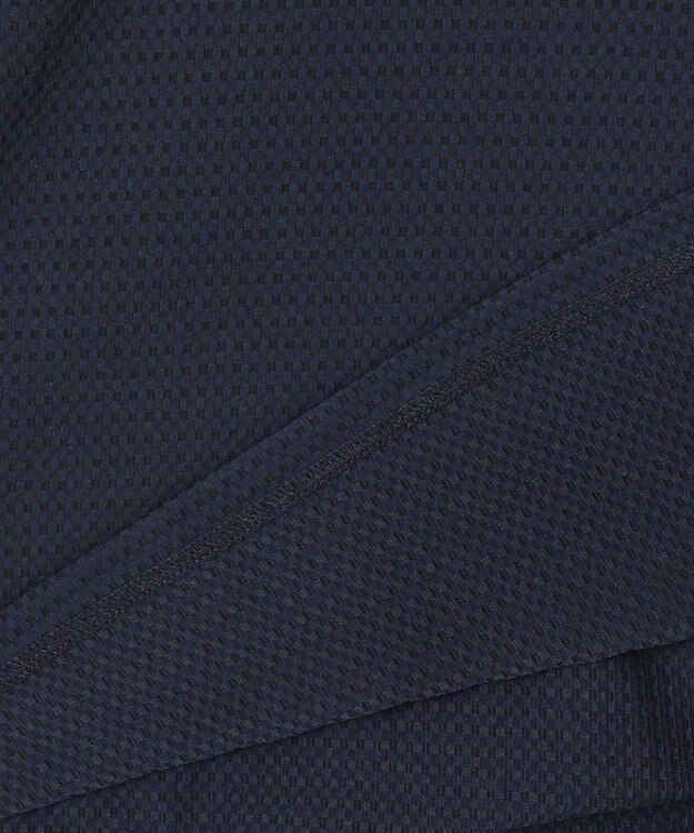 23区GOLF 【MEN】【ストレッチ性】ポリエステルサッカー 半袖ポロシャツ 涼感素材で肌離れGOOD ネイビー系